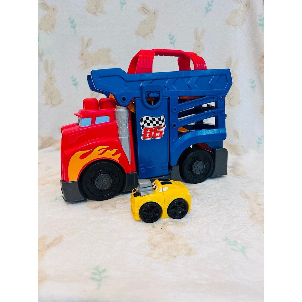 Mega Blocks First Builders Fast Tracks McQueen Car Big Truck Racing Rig